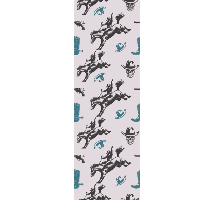 Cowboy element häst mönster sovrum tapet - Tenstickers