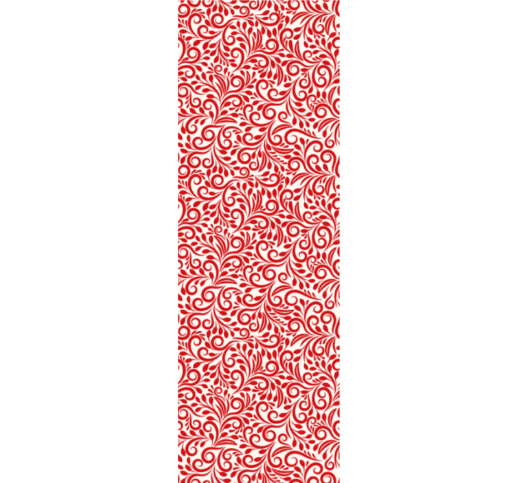 Röd polska blomma tapeter - Tenstickers