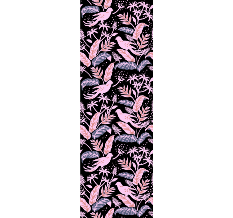 Fåglar blommig harmoni Tapet prydnadsföremål - Tenstickers