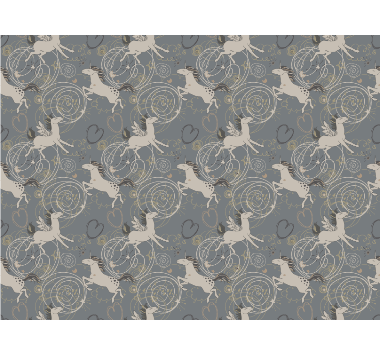 Pegasus unicorns mörk barn tapet - Tenstickers