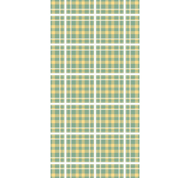 Gul, grön, vit gingham bröllop tapet - Tenstickers