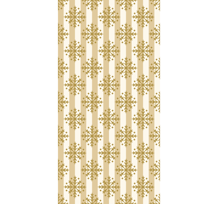 Gyllene snöflingor på beige ränder tapeter - Tenstickers