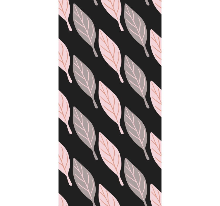 Rosa och grå skog lämnar tapet - Tenstickers