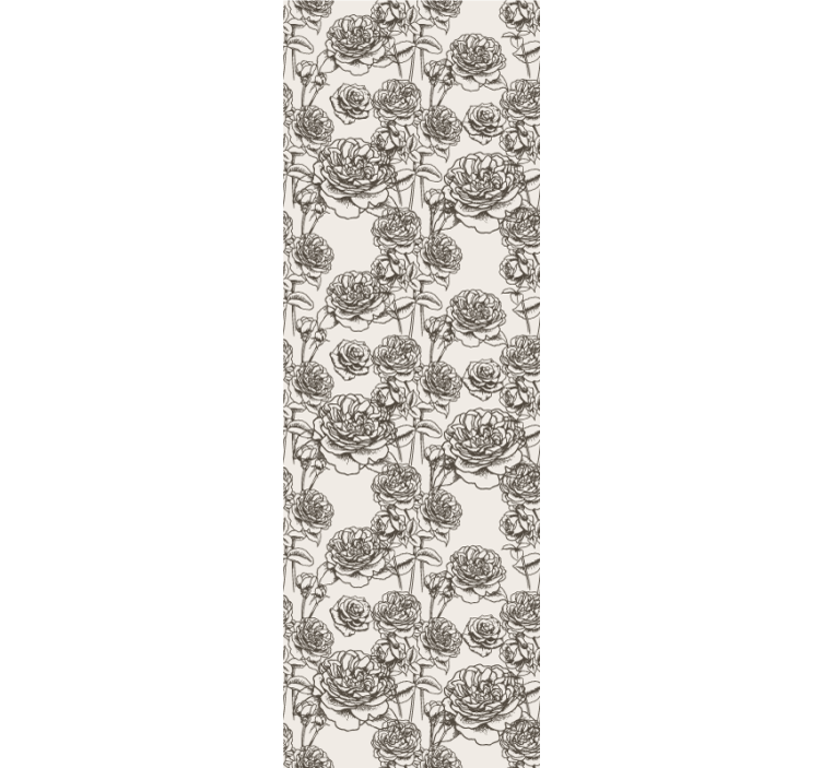 Svartvita blommor tapet - Tenstickers