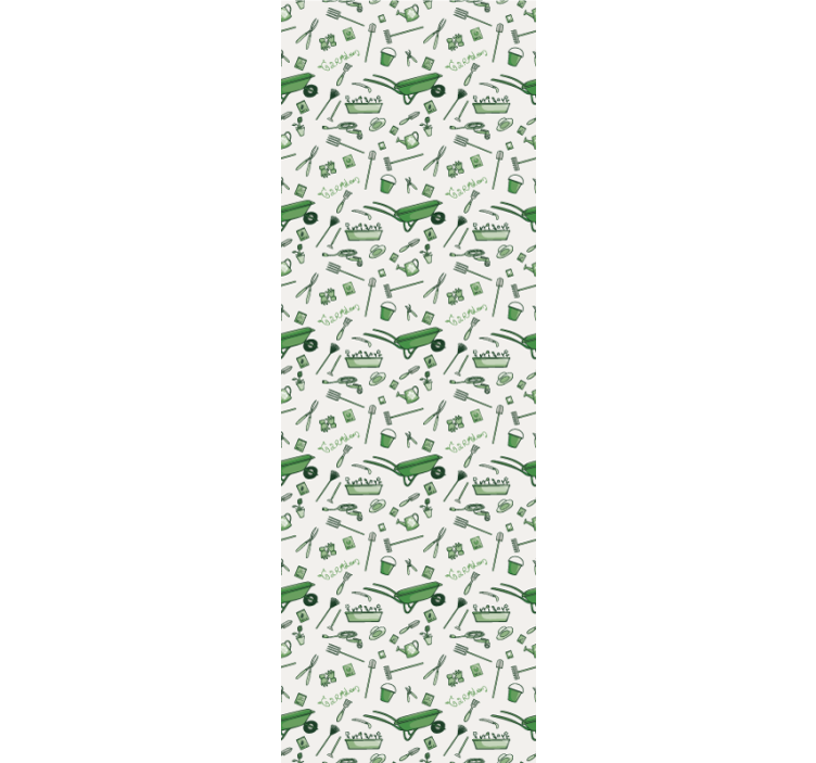 Trädgård blommor och verktyg mönster rum tapeter - Tenstickers