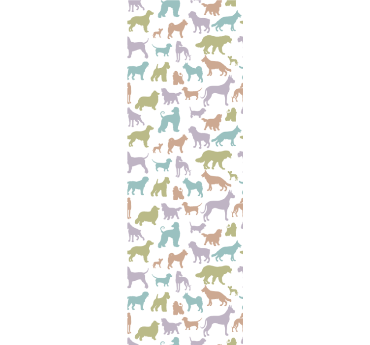 Färgglada silhuetter Tapet hundar - Tenstickers