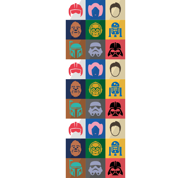 Ikoniska karaktärsrutnät Tapet konst - Tenstickers