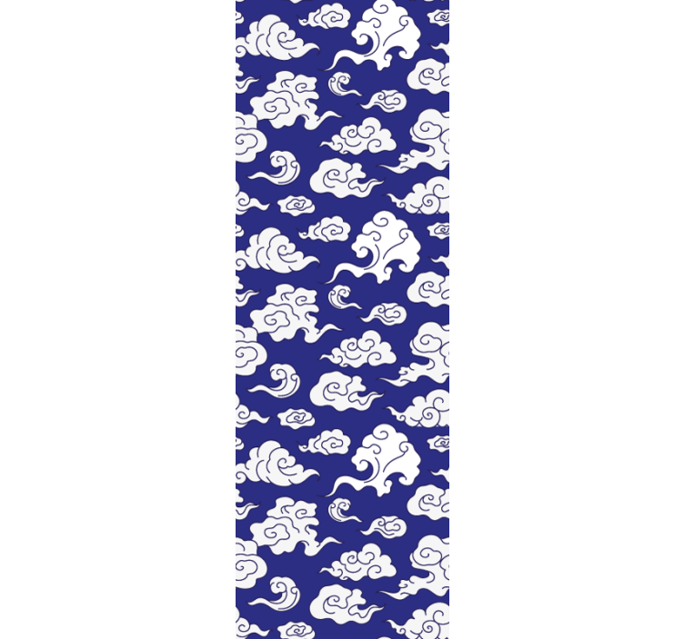 Silhuett vita moln blå tapet - Tenstickers