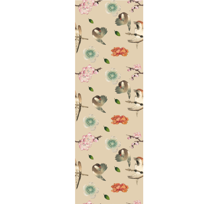 Charmiga fågelblomningar Tapet blommor - Tenstickers