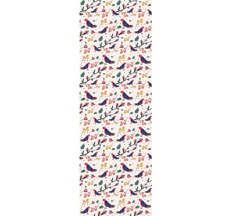 Färgglada fåglar på växter tapet - Tenstickers