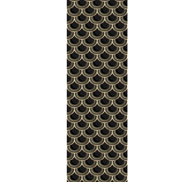 Art deco blå guld modern tapet - Tenstickers