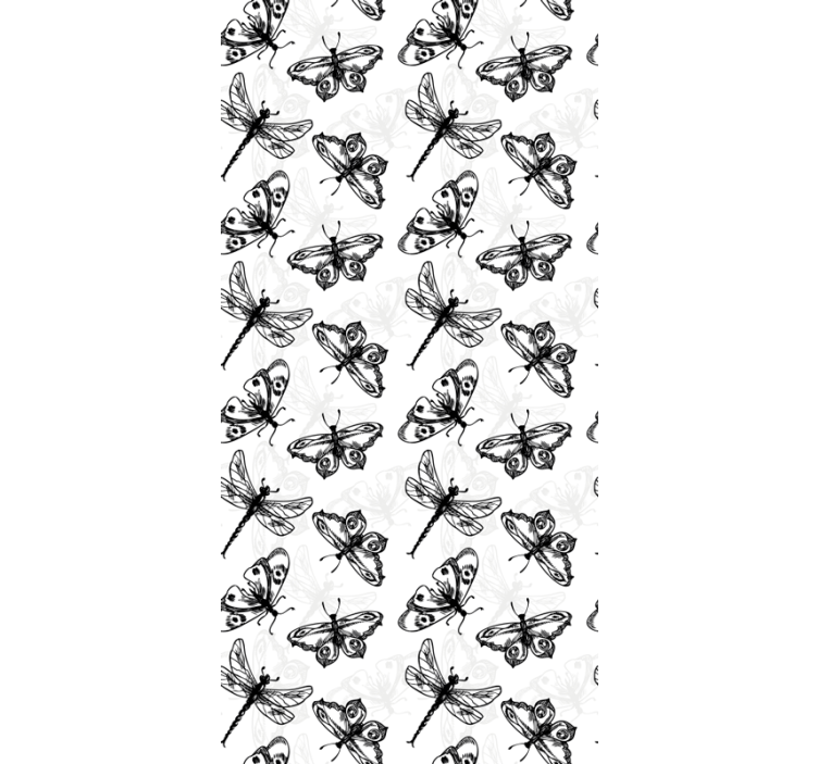 Svarta trollsländor Tapet fjärilar - Tenstickers