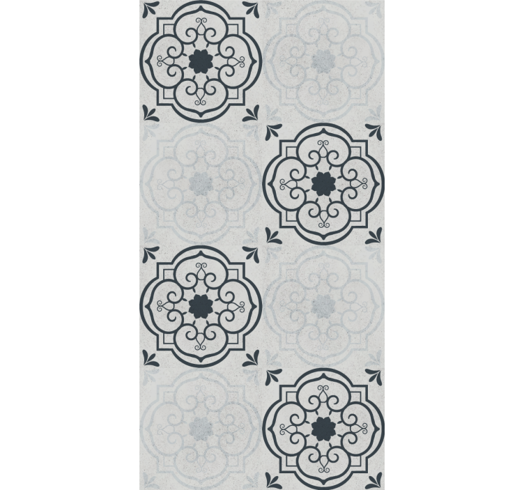 Eleganta gråa plattor tapet kök - Tenstickers