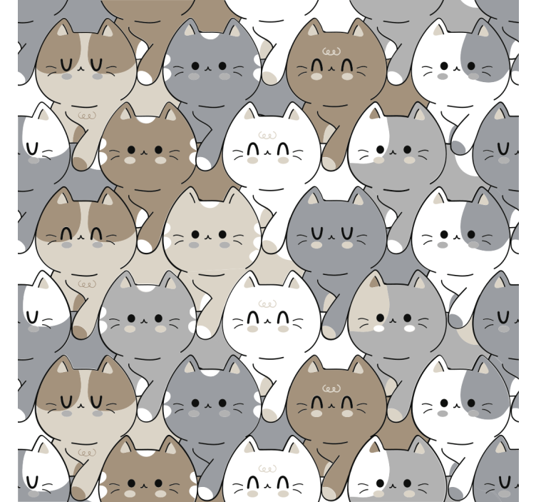 Katter illustration barn tapet - Tenstickers
