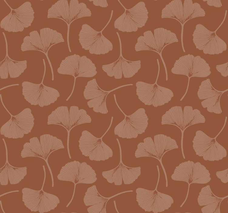 Ginkgo blad terracotta tapet - Tenstickers