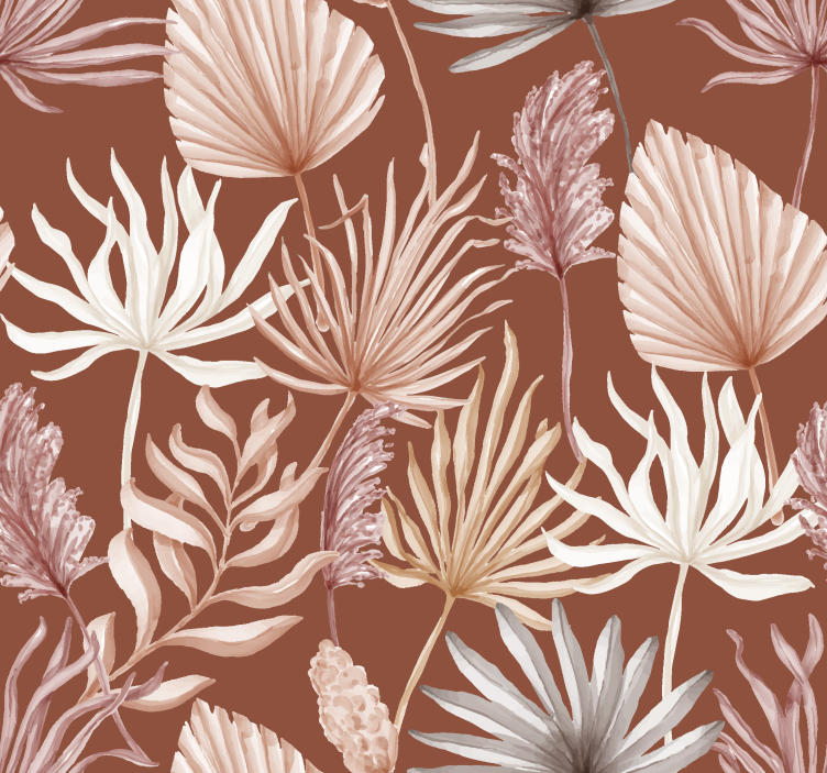 Monstera blad terracotta tapet - Tenstickers