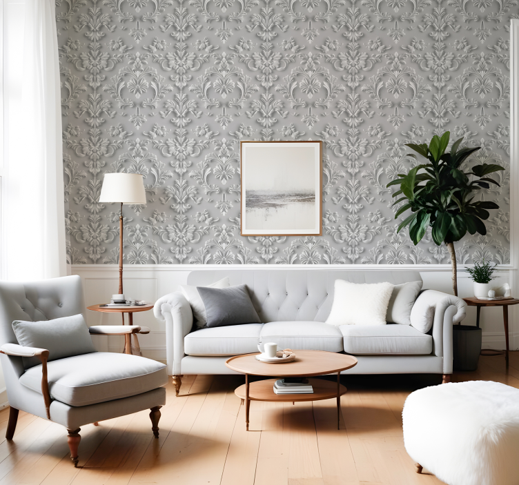 3d effekt Barock tapet - Tenstickers