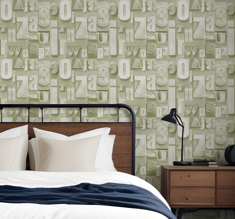 3d industriell stil brev tapet - Tenstickers