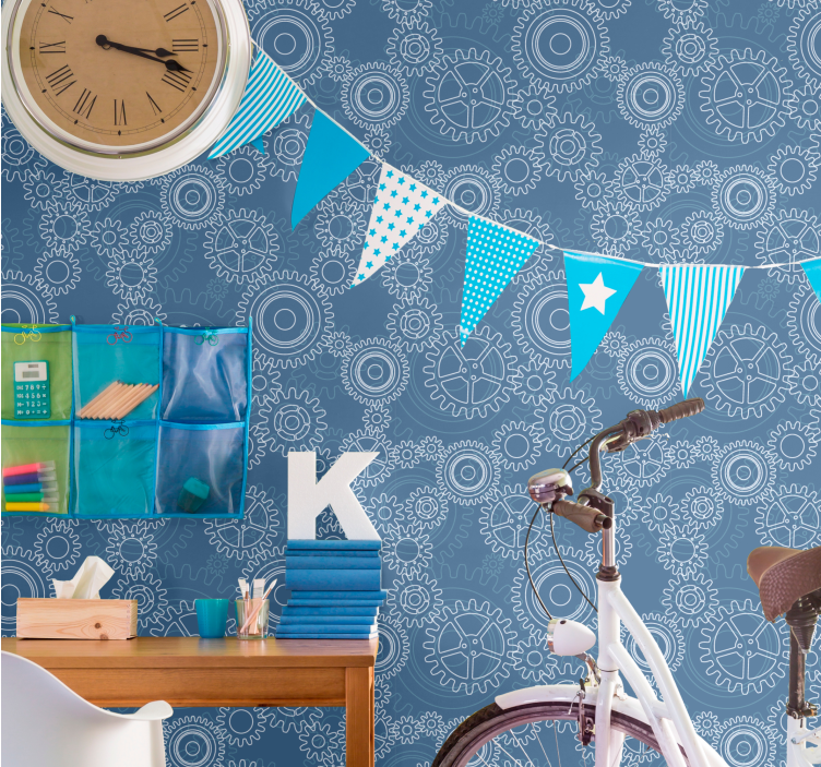 3d mekaniska kedjor mönster tapet - Tenstickers