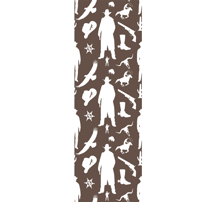 Cowboy och hästar mönster sovrum tapet - Tenstickers