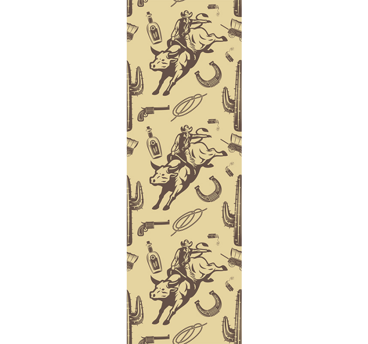 Cowboy rider en tjur sovrum tapet - Tenstickers