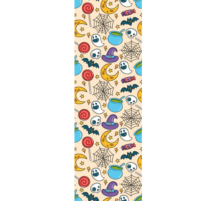 Dekorativa halloween symboler rum tapet - Tenstickers