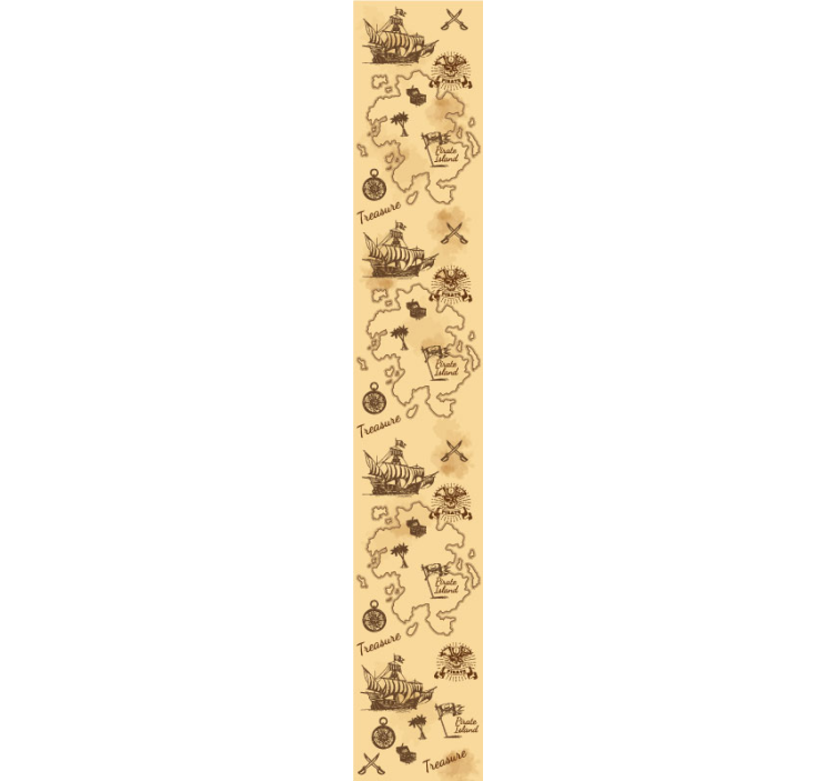 Pirat äventyrskarta Tapet klassisk - Tenstickers