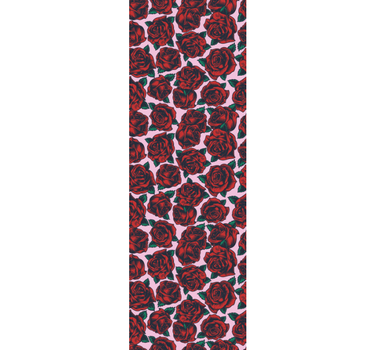 Röda rosor blommiga tapeter - Tenstickers