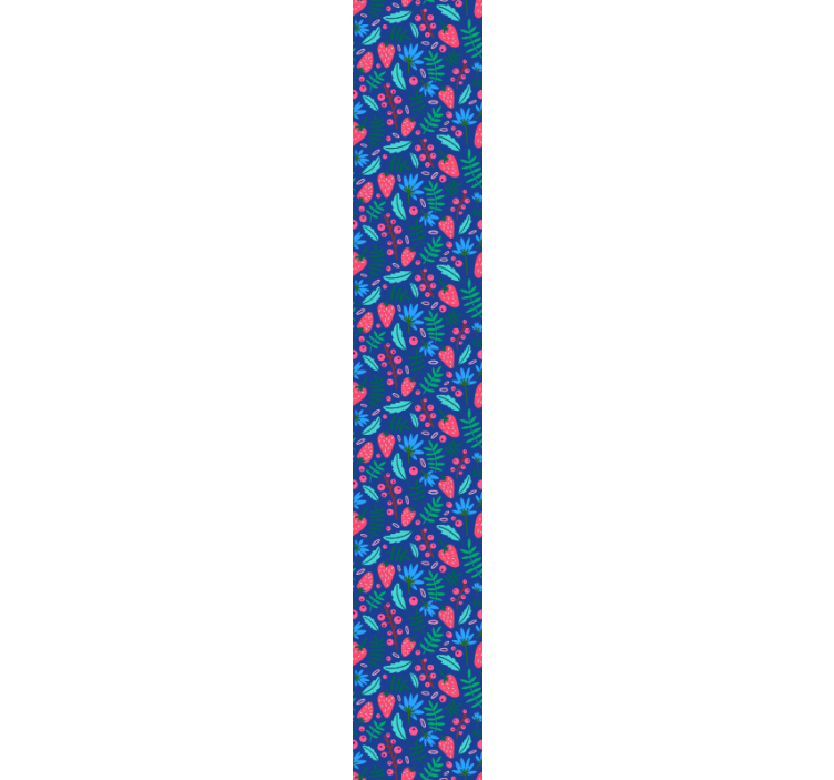 Jordgubbemönster på blå bakgrundsbild - Tenstickers