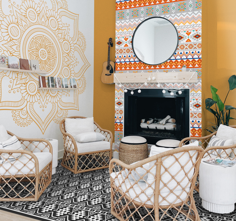 Bohemisk stil mönster texturerad tapet - Tenstickers