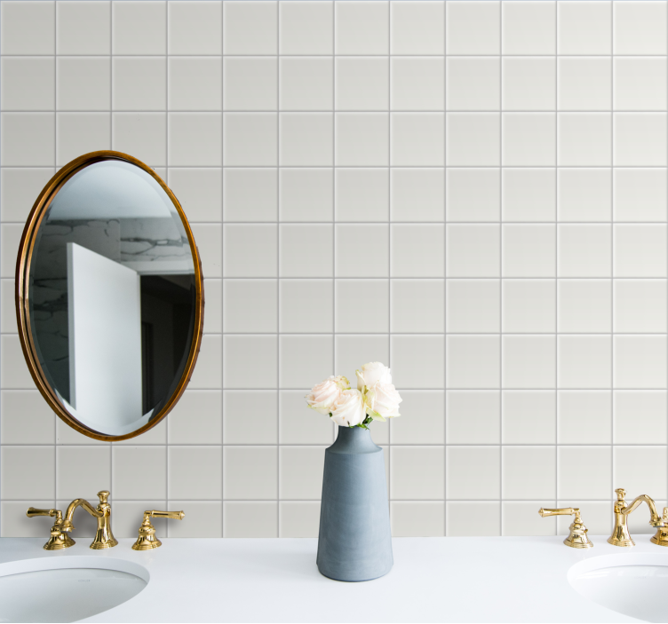 Vit kakel tapet - Tenstickers