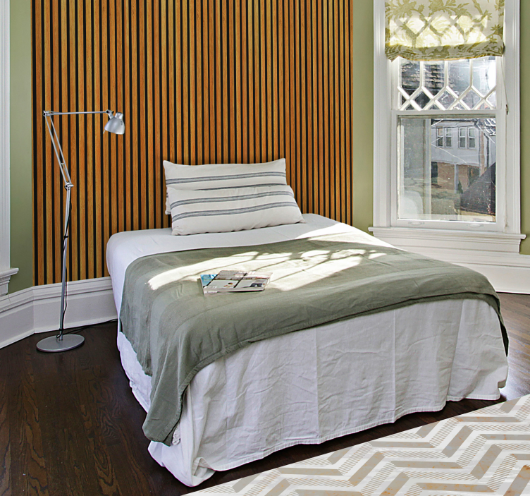 Trästil bruna träribbor i teak tapeter - Tenstickers