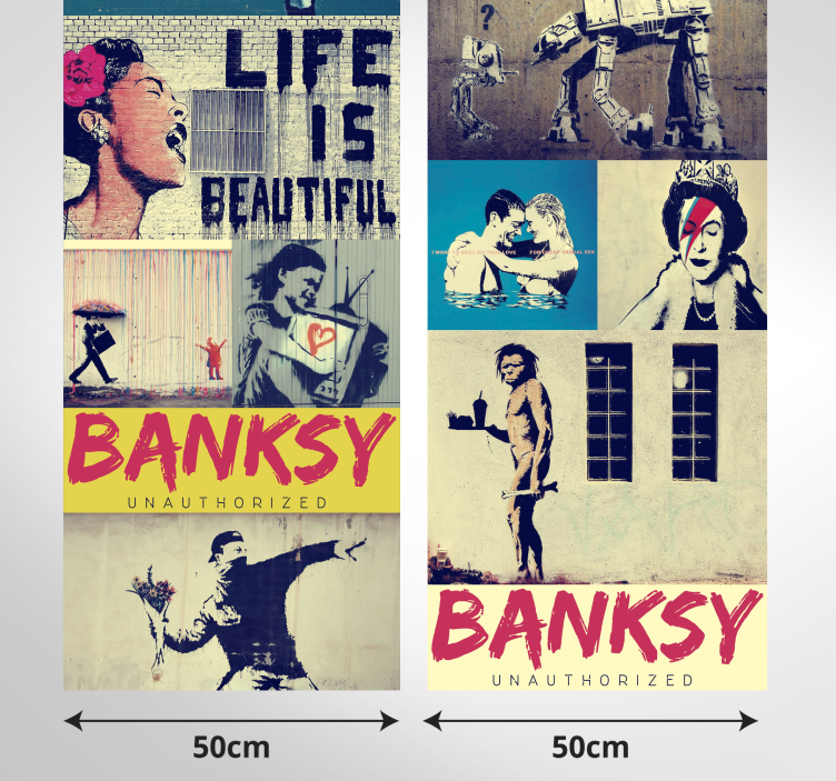 Collage - bansky konst tapeter - Tenstickers
