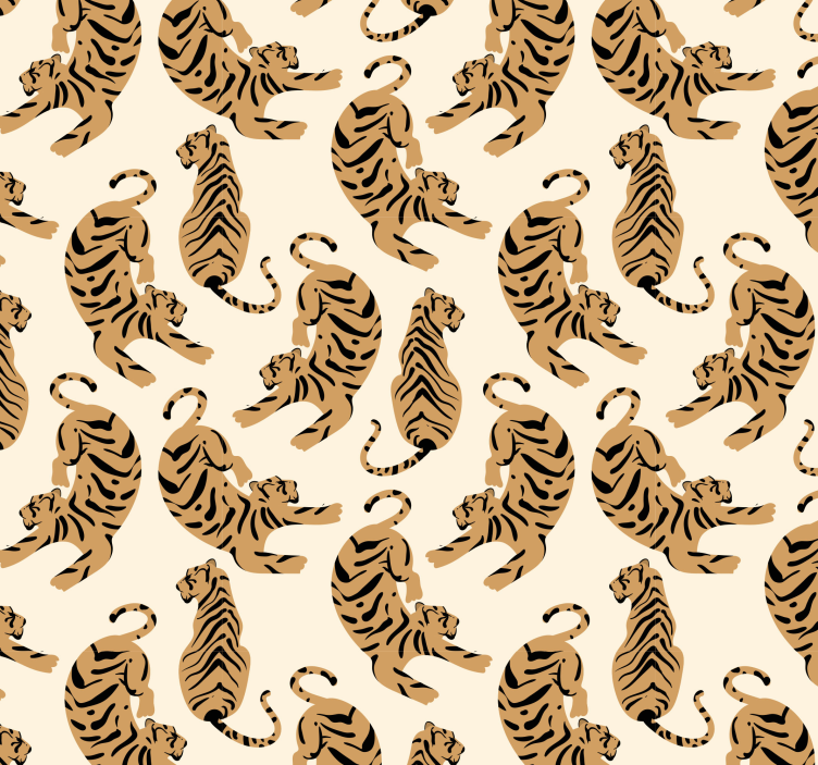 Barns tigerritningar djur tapeter - Tenstickers