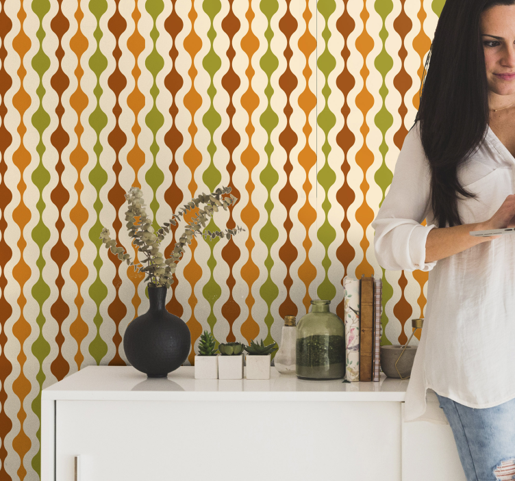 70-tal randfigurer vintage tapet - Tenstickers