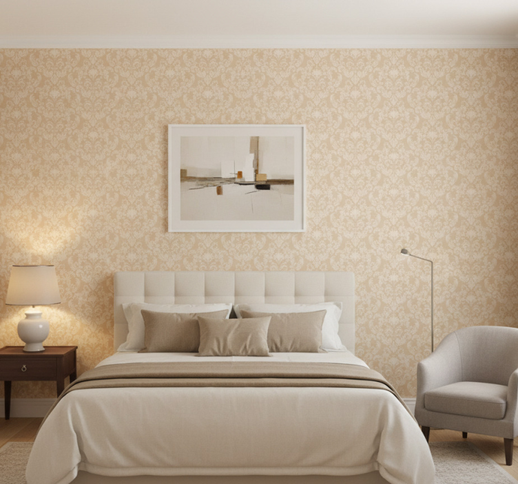 Äktenskap tapet damaskbeige mönster - Tenstickers