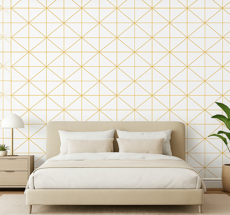 Äktenskap tapet guld geometrisk - Tenstickers