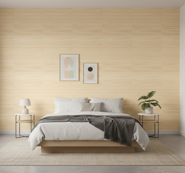 Äktenskap tapet japandi design träeffekt - Tenstickers