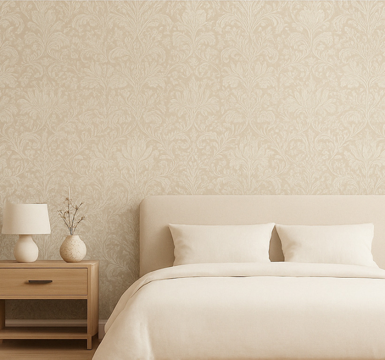 Äktenskap tapet klassisk beige blommig - Tenstickers