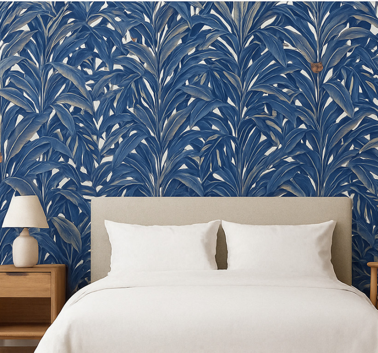 Äktenskap tapet lush indigo djungel - Tenstickers