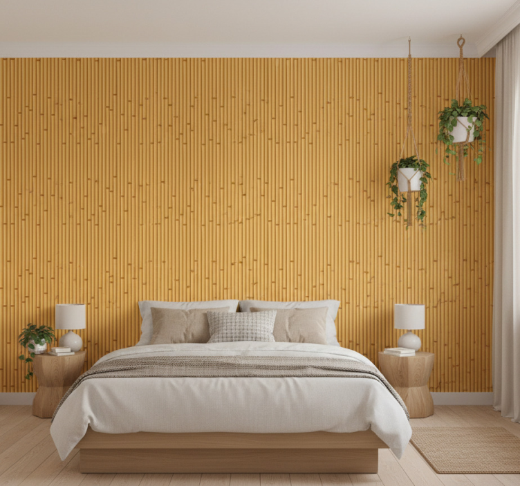 Äktenskap tapet med bambueffekt japandi dekoration - Tenstickers