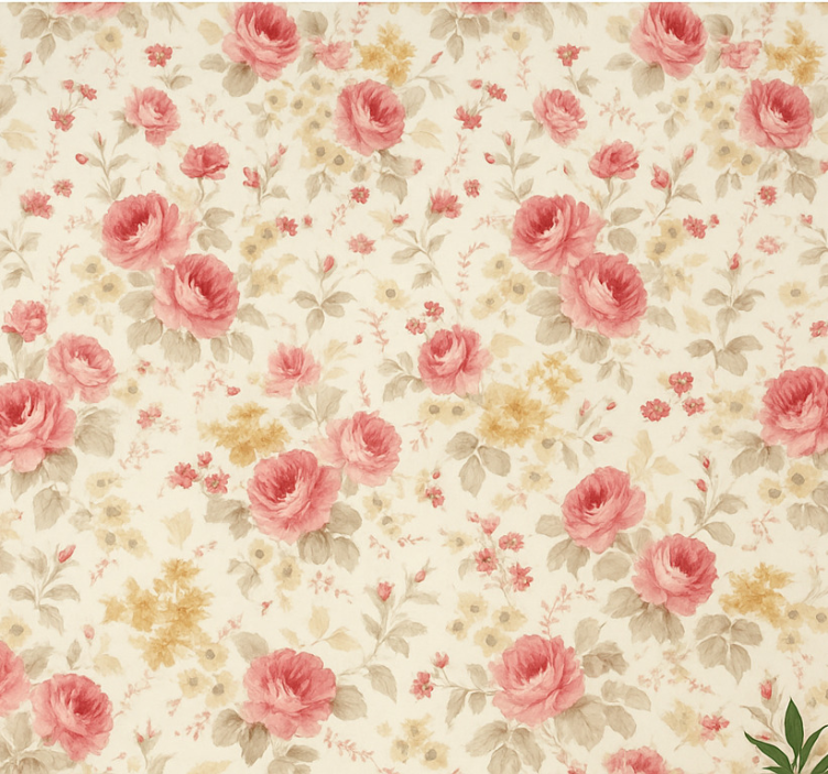 Äktenskap tapet med romantisk blommönster - Tenstickers