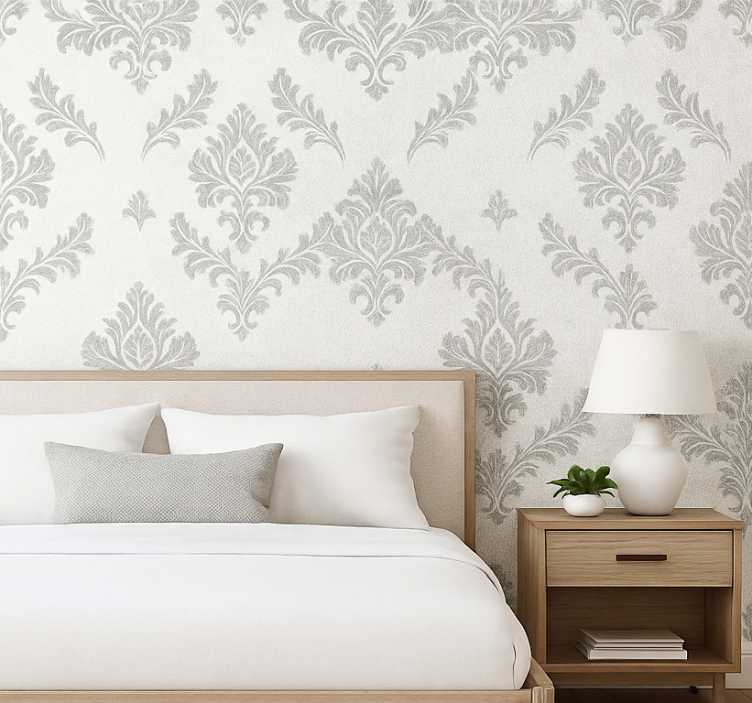 Äktenskap tapet metallic silver design - Tenstickers