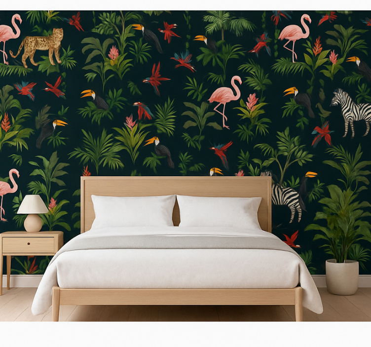Äktenskap tapet mörk exotisk design - Tenstickers