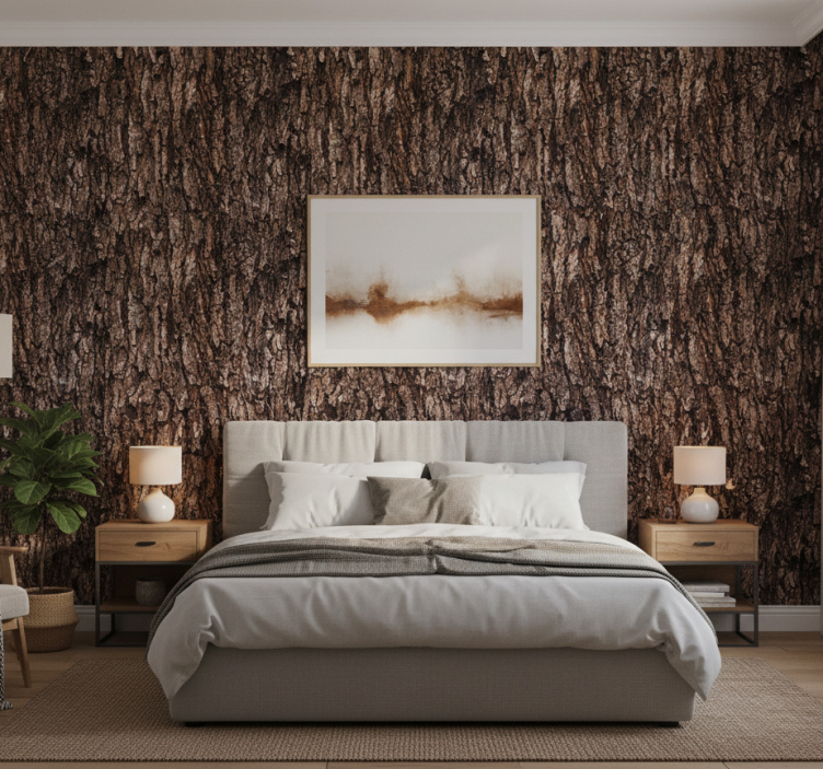 Äktenskap tapet realistisk trädbark - Tenstickers