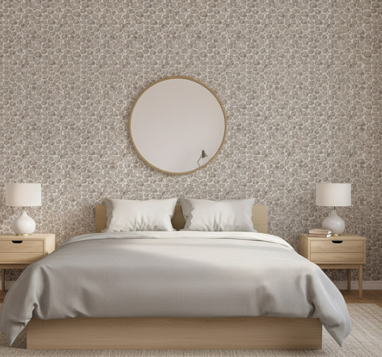 Äktenskap tapet rustik steneffekt japandi stil - Tenstickers