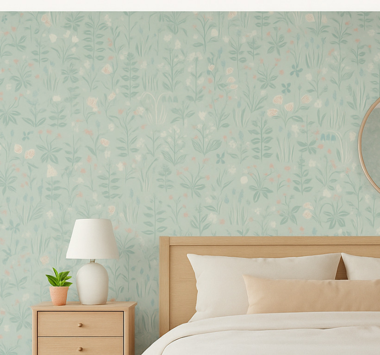 Äktenskap tapet scandi blomster - Tenstickers