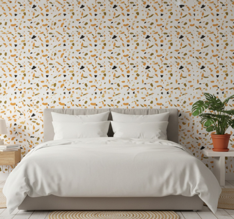 Äktenskap tapet varma färger terrazzo stil - Tenstickers