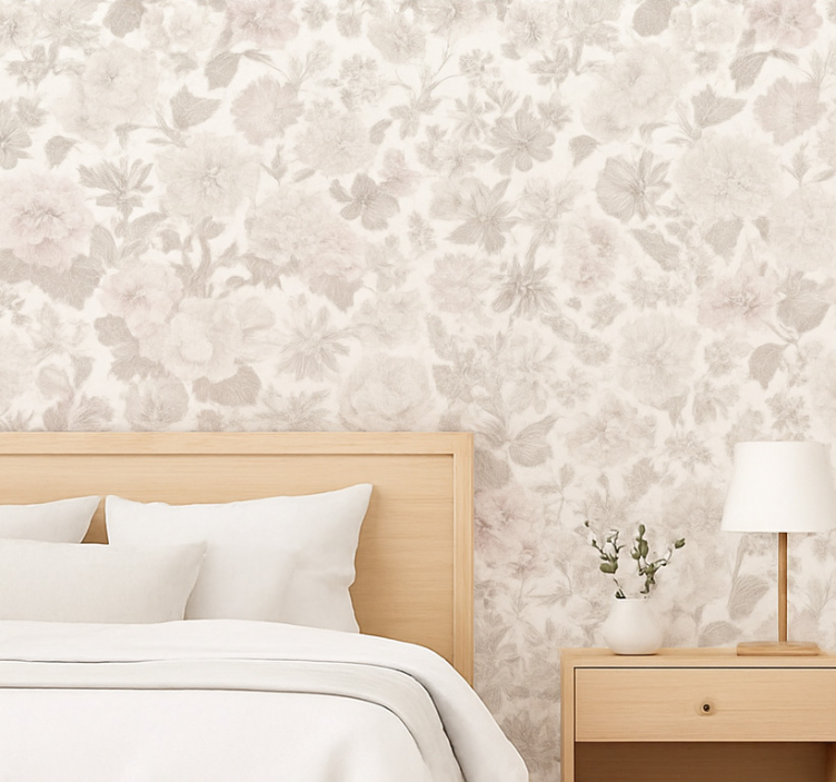Äktenskap tapet vintage blommor - Tenstickers