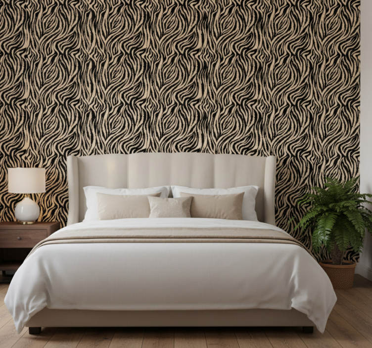 Äktenskap tapet zebra randigt mönster - Tenstickers